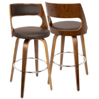 Lumisource BS-JY-CCN WL+BN Cecina Barstool Walnut + Brown
